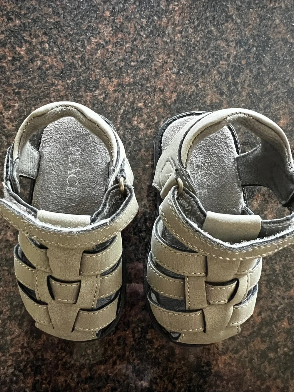 The Children's Place Grey Woven Hook-and-Loop Kids Sandals